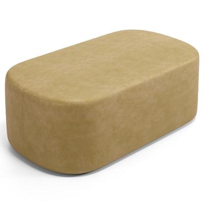 Puff Decorativo Orgânico Para Living Quarto 100cm Doha W01 Couríssimo Fendi - Lyam Decor