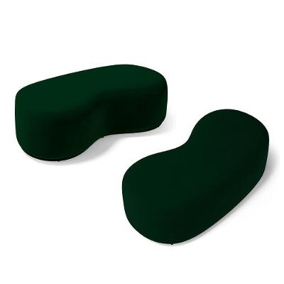 Kit 02 Puffs Decorativos Living Aisha Orgânico 02 Lugares Veludo Verde Escuro - Desk Design