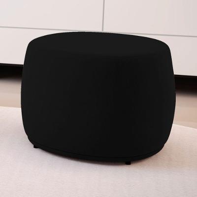 Puff Decorativo Living Aisha Orgânico Suede Preto - Desk Design