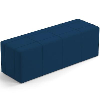 Puff Decorativo Living Sala De Estar 140 Cm Roma W01 Suede Azul Marinho - Lyam