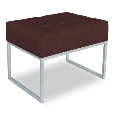 Puff Lisa Suede Marsala Base Metálica Industrial Prata