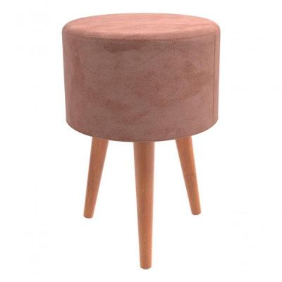 Puff Banqueta Redondo Luxo Decorativo Retro Vintage Rosé Rosa