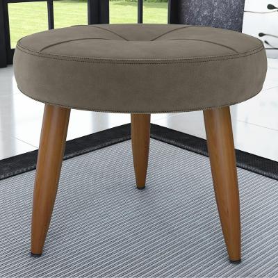 Puff Decorativa Redondo Marici Veludo Cappuccino