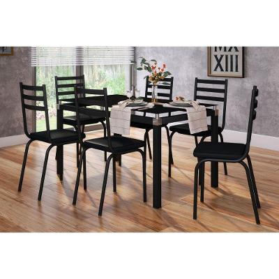 Conjunto De Mesa Malva 140Cm 6 Cadeiras 118 Tampo Em Vidro