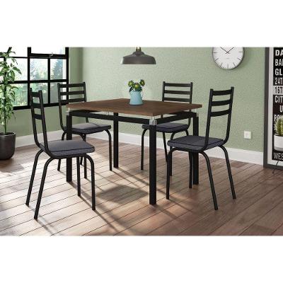 Conjunto De Mesa Malva 107Cm 4 Cadeiras 118 Tampo Em Vidro