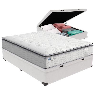 Cama Box Baú Casal E Colchão Molas Ensacadas Amsterdã Probel Cor:branco