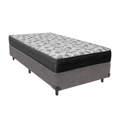 Cama Box Cinza Solteiro E Colchão Ortobom D33 Iso100
