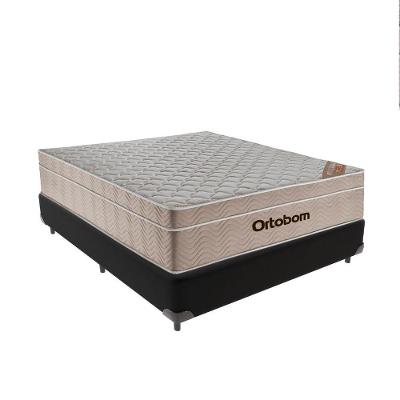 Cama Box Casal Preto + Colchão Ortobom Airtech Spring Pocket ? 138x188