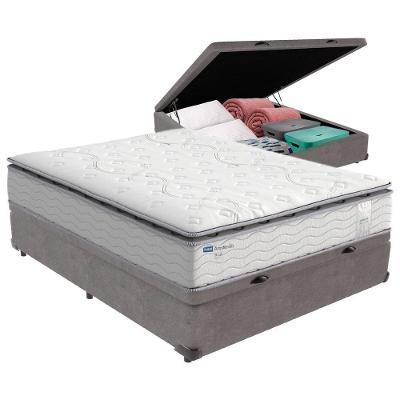 Cama Box Baú Casal E Colchão Molas Ensacadas Amsterdã Probel.