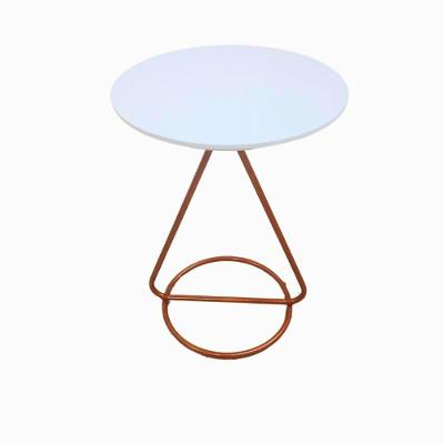 Mesa De Centro Lateral Maria Base De Aço Design Moderno