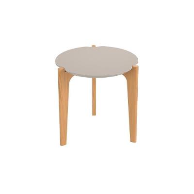 Mesa Lateral Redonda Córdoba Off White Freijó