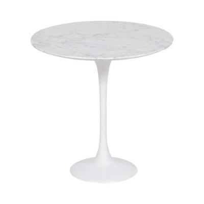 Mesa Saarinen Lateral Carrara 42cm - Base Branca