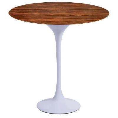 Mesa Saarinen Lateral Pau Ferro 42cm - Base Branca