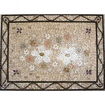 Mandala Mosaico Floral Festoni In Fiori Bianchi Ii Tamanho 120x180cm