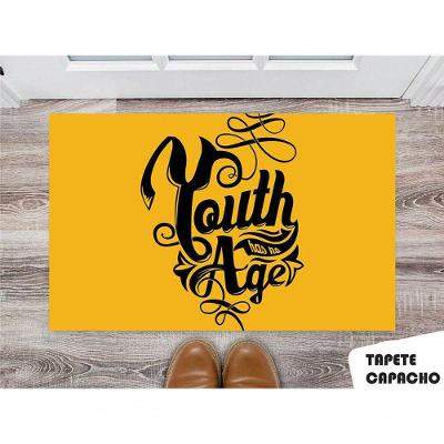 Tapete Capacho Personalizado Youth Has Na Age Amarelo