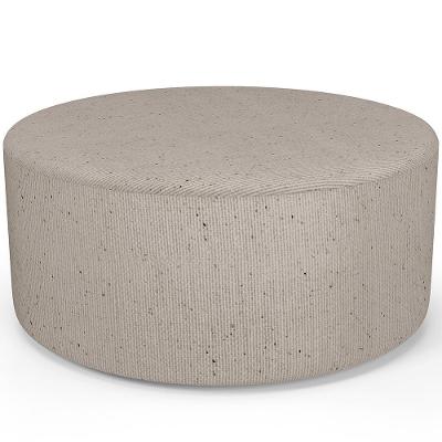 Puff Redondo Orgânico Para Living 90cm Lola W01 Linho Bege - Lyam Decor