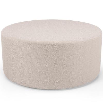 Puff Redondo Orgânico Para Living 90cm Lola W01 Bouclê Creme - Lyam Decor
