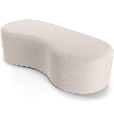 Puff Decorativo Orgânico Para Living Quarto 140cm Orbit W01 Bouclê Creme - Lyam Decor