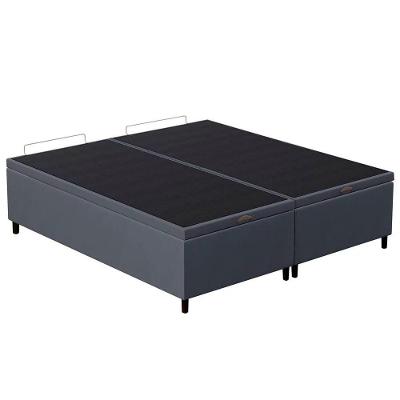 Base Cama Box Baú Casal Queen 158cm Hit I02 Suede Cinza