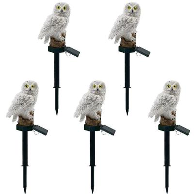 Coruja Luminaria Solar Luz Led Kit 5 Uni Decoraçao Jardim Casa Iluminaçao Quintal Resistente