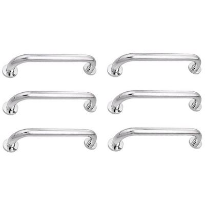 Alça De Apoio 30cm Barra Inox Kit 6 Unidades Idoso Cadeirante Deficiente Banheiro Corrimao Segurança