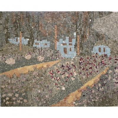 Painel Jardim De Monet Em Mosaico 120x150