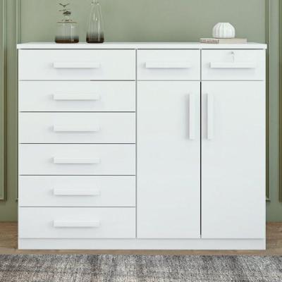 Cômoda 8 Gavetas 2 Portas Toronto Lopas Branco