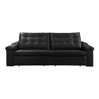 Sofá Retrátil Reclinável Houston 2,4m csr Studio Veludo Preto