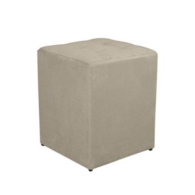 Puff Quadrado Decorativo Suede Bege