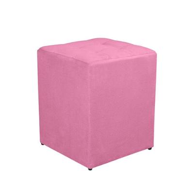 Puff Quadrado Decorativo Suede Rose