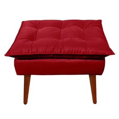 Puff Decorativo Opala Vermelho Pés Palito