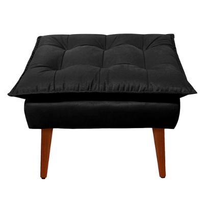 Puff Decorativo Opala Preto Pés Palito