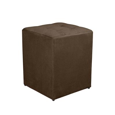 Puff Quadrado Decorativo Suede Marrom