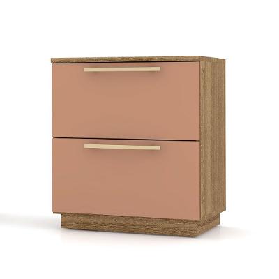 Mesa De Cabeceira Com 02 Gavetas Sevilha Nature-camarim - Pallazio