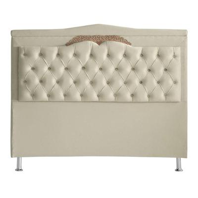 Cabeceira De Cama Box Helena Casal 140 Cm Capitonê Retro Botão Encapados Suede Porcelana Eli Móveis