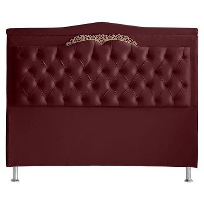 Cabeceira De Cama Box Helena King 195 Cm Capitonê Retro Botão Encapados Suede Vinho Eli Móveis