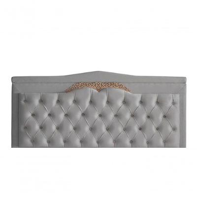 Cabeceira De Cama Box Painel Helena King 195 Cm Retro Capitonê Botão Encapados Suede Prata Eli Móveis