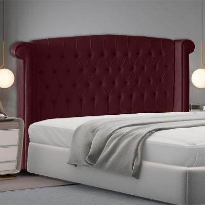 Cabeceira De Cama Box Luxo King 195 Cm Suede Bordo Eli Móveis