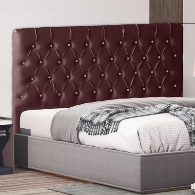 Cabeceira De Cama Box Paris King 195 Cm Botão Strass Suede Bordo Eli Móveis