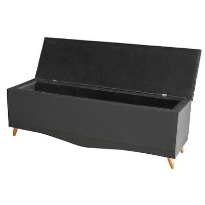 Kit De Cabeceira De Cama Box E Calçadeira Baú Helena King 195 Cm Retro Capitonê Suede Grafite Eli Móveis