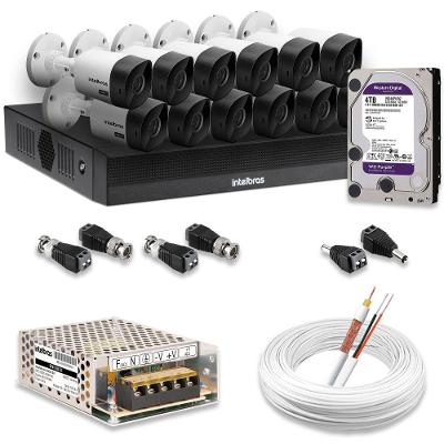 Kit 12 Câmeras De Segurança Intelbras Hd 720p Com Dvr Mhdx 1016-c Full Hd L Com Hd 4tb Purple