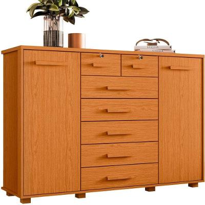 Cômoda Sapateira Grande Para Quarto 7 Gavetas 2 Portas Mdp-mdf Santana Cinamomo