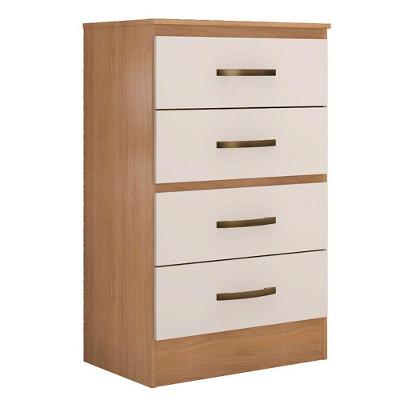 Cômoda Para Quarto 4 Gavetas Lisa Mdp Nature-off White