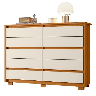 Cômoda Quarto Duetto Com 10 Gavetas Cinamomo/off White Cinamomo/off White