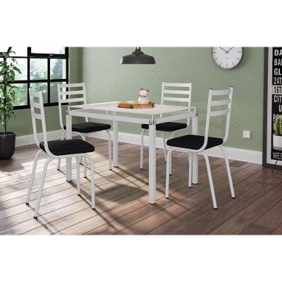 Conjunto De Mesa Malva 107Cm 4 Cadeiras 118 Tampo Em Vidro