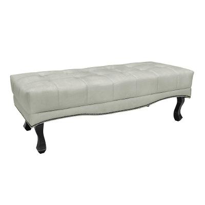 Puff Recamier Retrô Luis Xv Captonê Quarto Vicenza 90cm Veludo Prata S04 - D'rossi