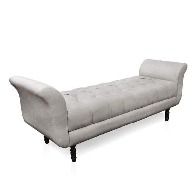 Recamier Olinda Veludo 160 Cm Pés Torneados Castanhos - D'rossi Cor Cinza
