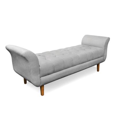 Recamier Olinda Suede Cinza 160 Cm Pés Chanfrado Castanhos - D'rossi