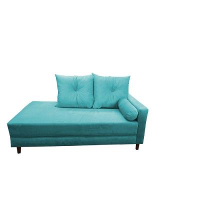 Divã Recamier Berlim 1,80 Cm Veludo Azul Turqueza