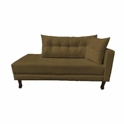 Divã Recamier Troya 2,00 Cm Lado Direito Suede Marrom